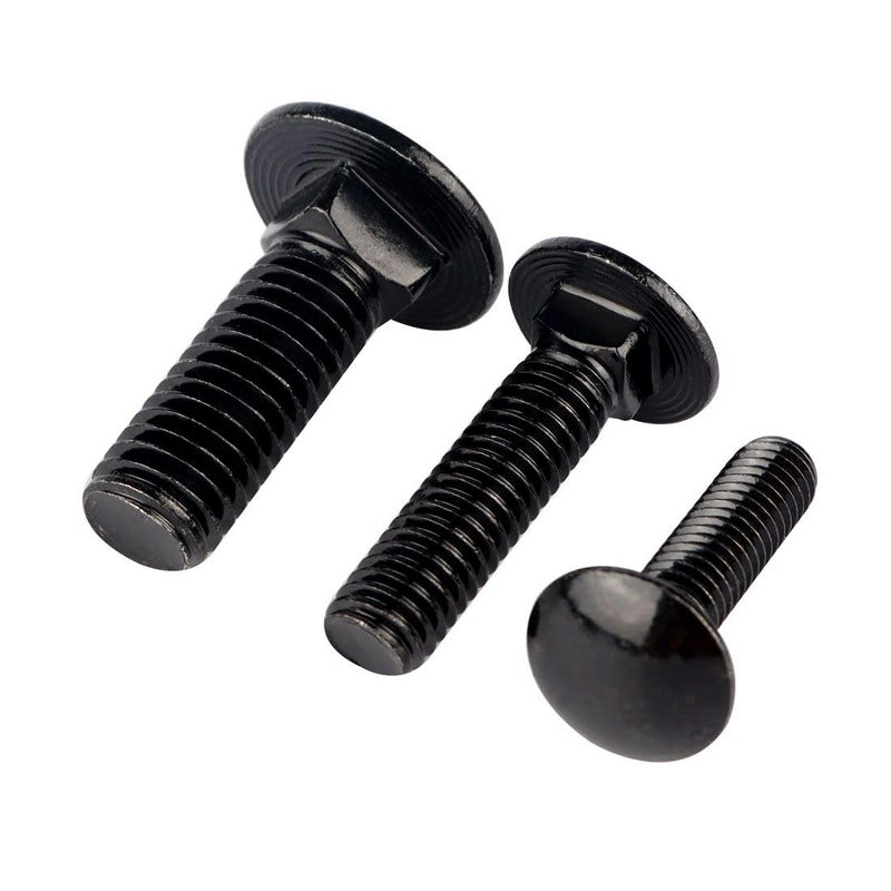 VAMUOEFL 1/2-13 x 1-1/4" Carriage Bolts Screws Black Finish, Round Head Square Neck, 304 Stainless Steel 18-8, UNC Full Machine Coarse Thread, 5Pcs - Image 2
